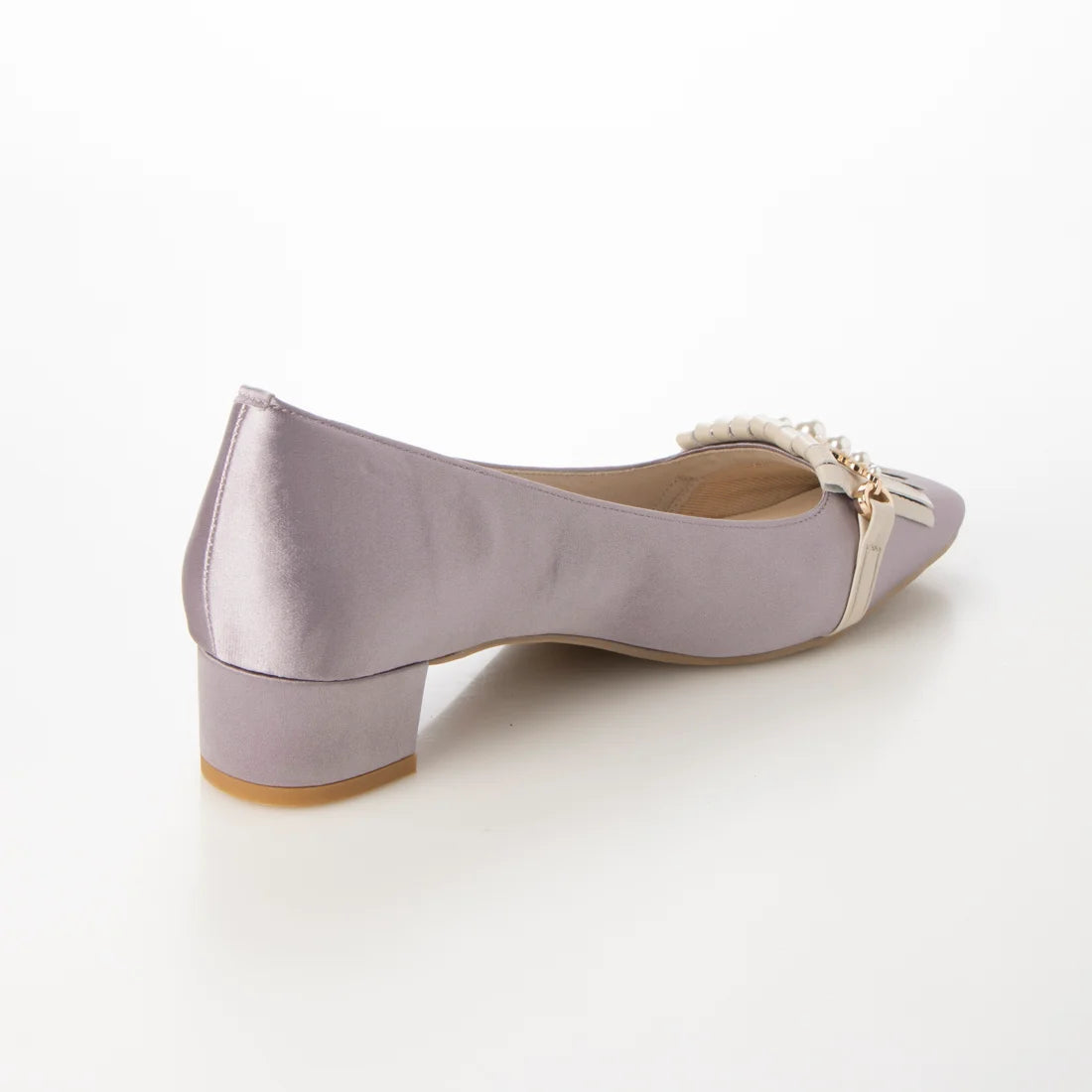 日本製 Launa lea 方頭珍珠流蘇低跟鞋 (0503) Lavender Z