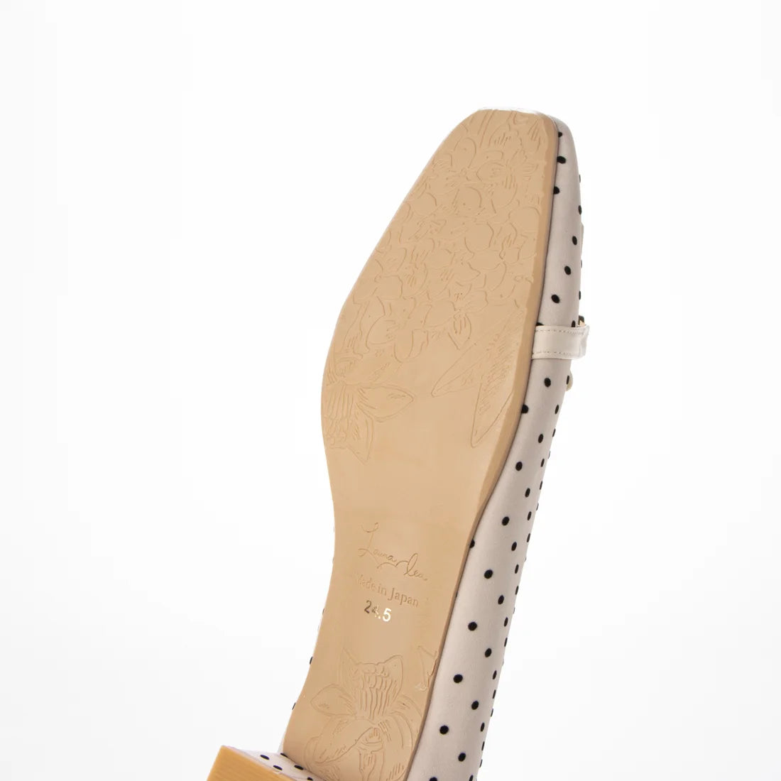 日本製 Launa lea 方頭珍珠流蘇低跟鞋 (0503) Pink Beige Z