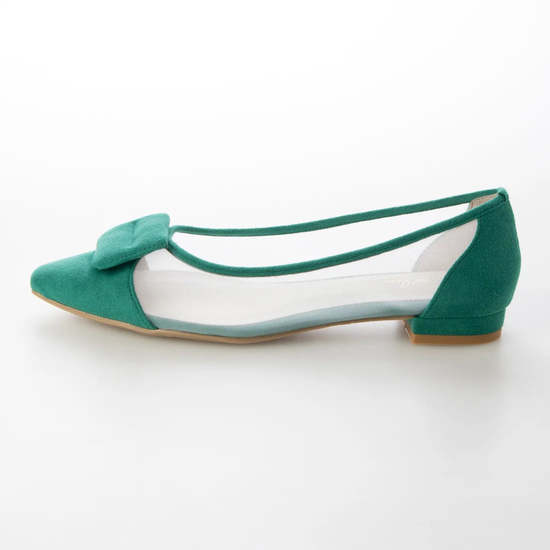 日本製 Launa Lea 輕紗立體方扣尖頭鞋 (0505) Green S
