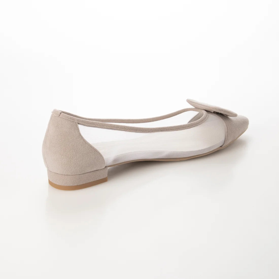 日本製 Launa Lea 輕紗立體方扣尖頭鞋 (0505) L Gray S