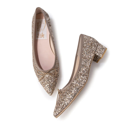 日本製 Launa Lea  3.5cm踭尖頭跟芭蕾高跟鞋 (B9601A) (灰啡色Z / Griege Z)