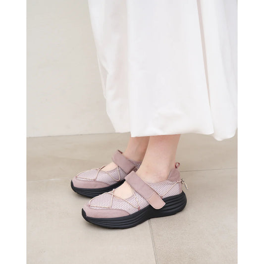 【新品預訂】日本 Lauf Oletta 輕盈 4cm厚底網面瑪莉珍運動鞋 (L150 Pink-Z)(粉色)
