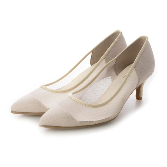 日本製 Launa Lea 輕紗尖頭高跟鞋 (0507) Beige Z