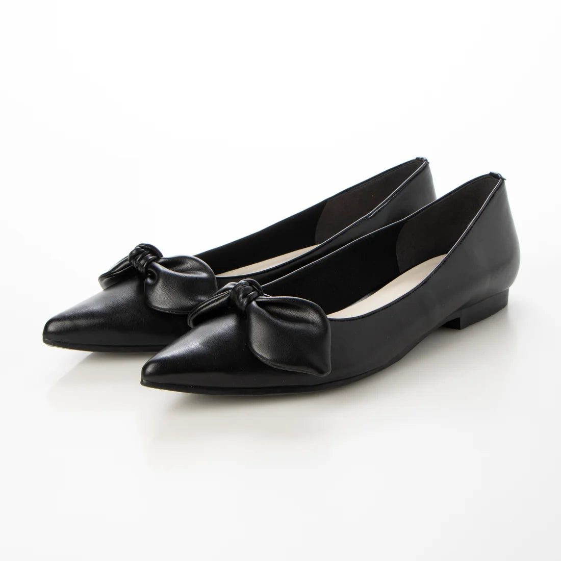 日本製 Launa Lea 尖頭絲帶平底鞋 (0509) Black