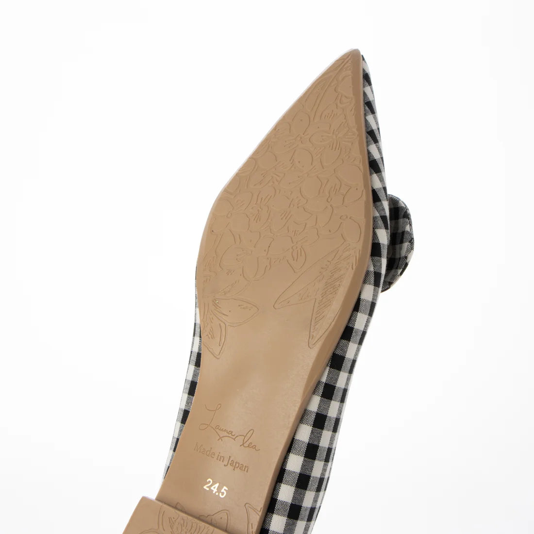 日本製 Launa Lea 尖頭絲帶平底鞋 (0509) Black Z/C