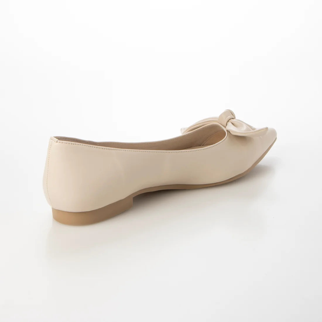 日本製 Launa Lea 尖頭絲帶平底鞋 (0509) Ivory