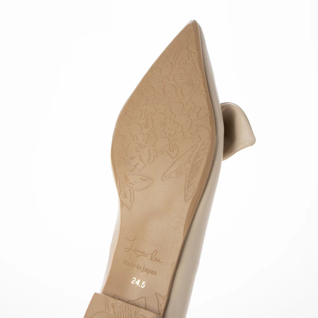 日本製 Launa Lea 尖頭絲帶平底鞋 (0509) Ivory