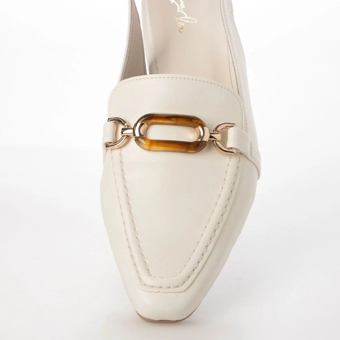 日本製 Launa Lea 方頭搭帶 Loafer (0508) Ivory
