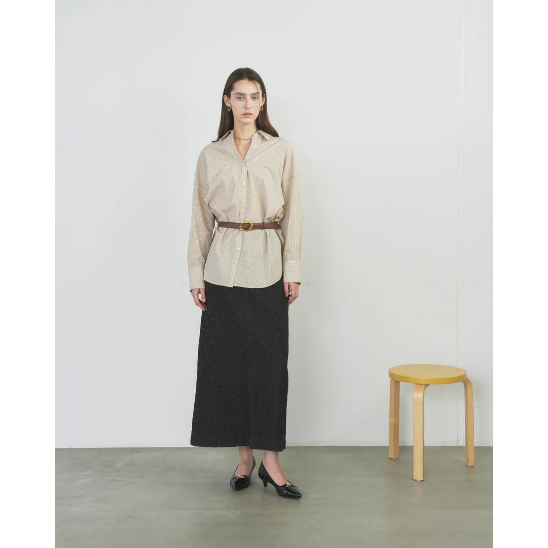 【新品預訂】日本製Emma Francis 4cm跟 前馬銜扣高跟鞋 (黑色光滑) (4003a P101)