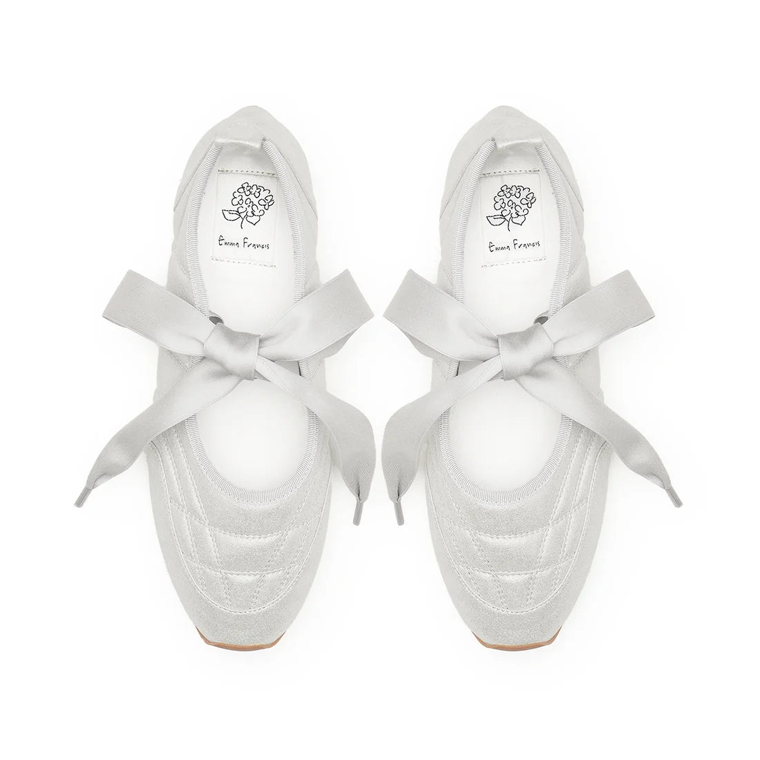 【新品預訂】日本製Emma Francis   繫帶芭蕾舞運動鞋（銀色聚酯）(09l-M 162)