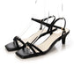 日本製 Launa Lea 雙交叉帶鞋跟涼鞋 (0517) Black S