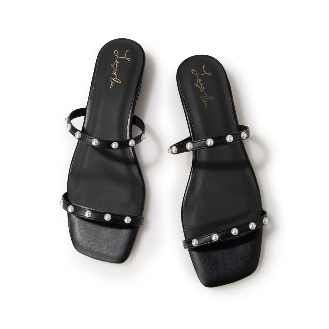 日本製 Launa Lea 珍珠雙帶涼鞋 (0518) Black