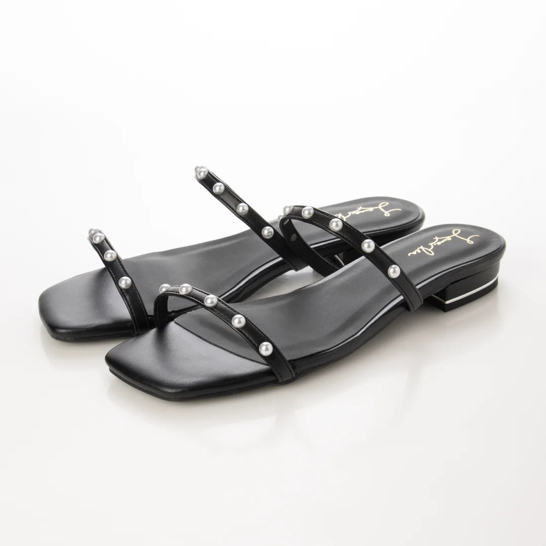 日本製 Launa Lea 珍珠雙帶涼鞋 (0518) Black