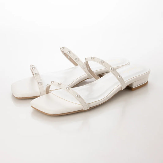 日本製 Launa Lea 珍珠雙帶涼鞋 (0518) White