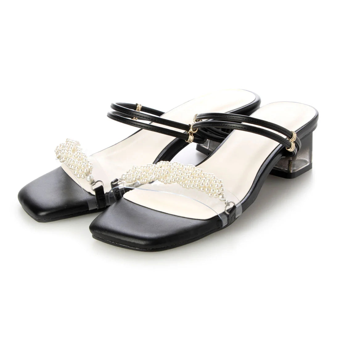 日本製 Launa Lea 2way 珍珠細帶涼鞋 (0519) Black