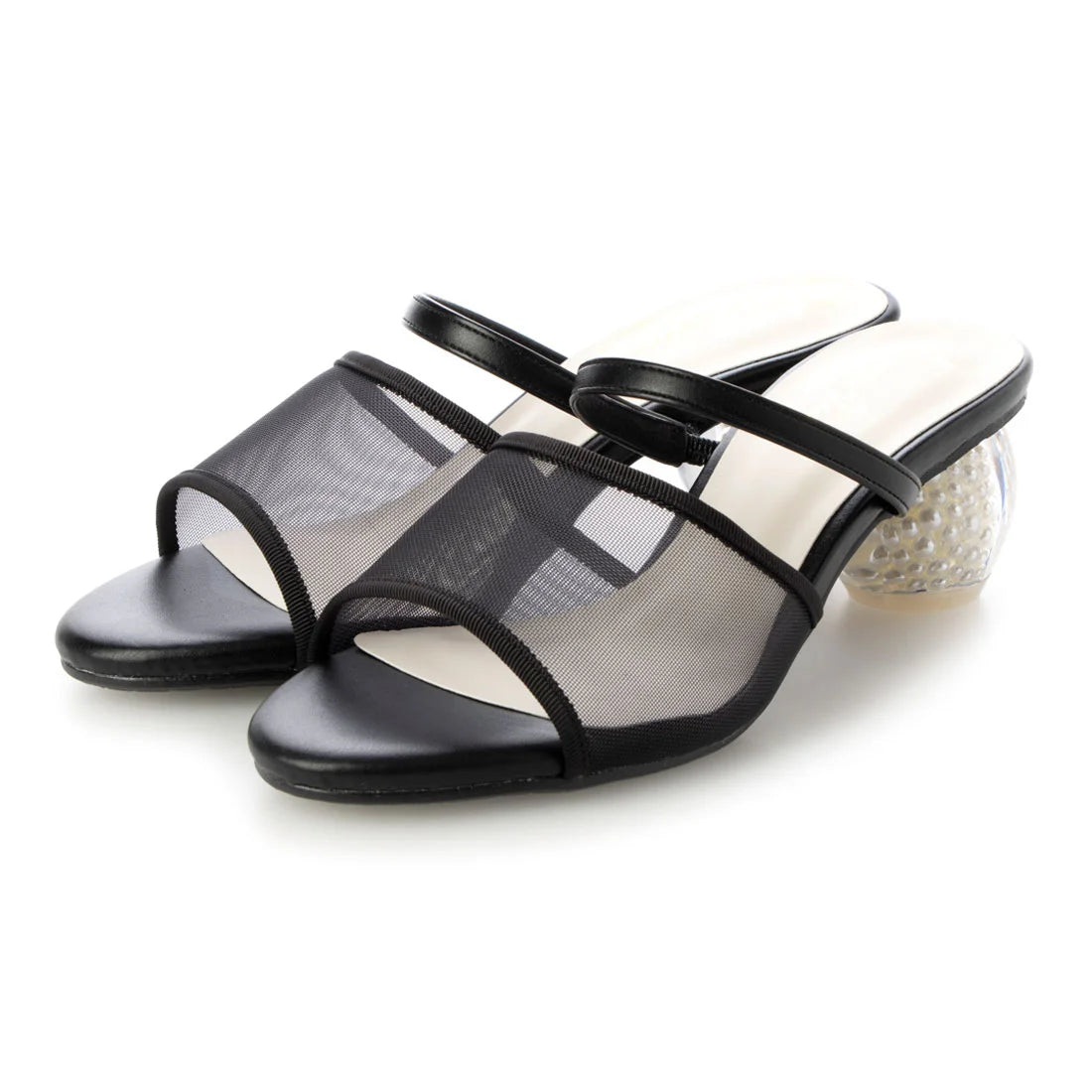 日本製 Launa lea 珍珠透明鞋跟涼鞋 (0520) Black Z
