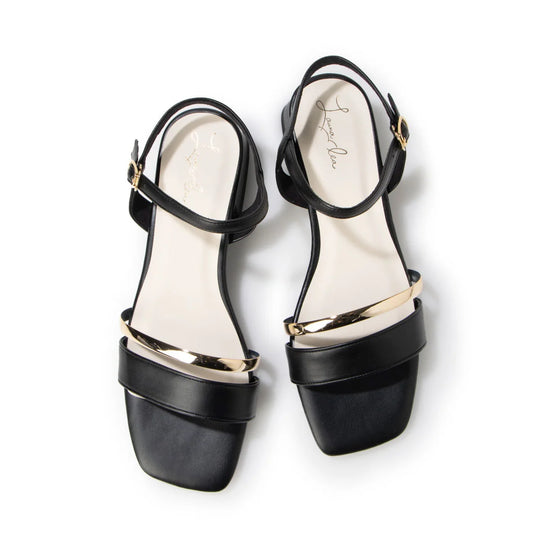 日本製 Launa lea 細方頭綁帶涼鞋 (0521) Black