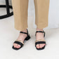 日本製 Launa lea 細方頭綁帶涼鞋 (0521) Black