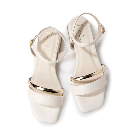 日本製 Launa lea 細方頭綁帶涼鞋 (0521) Ivory