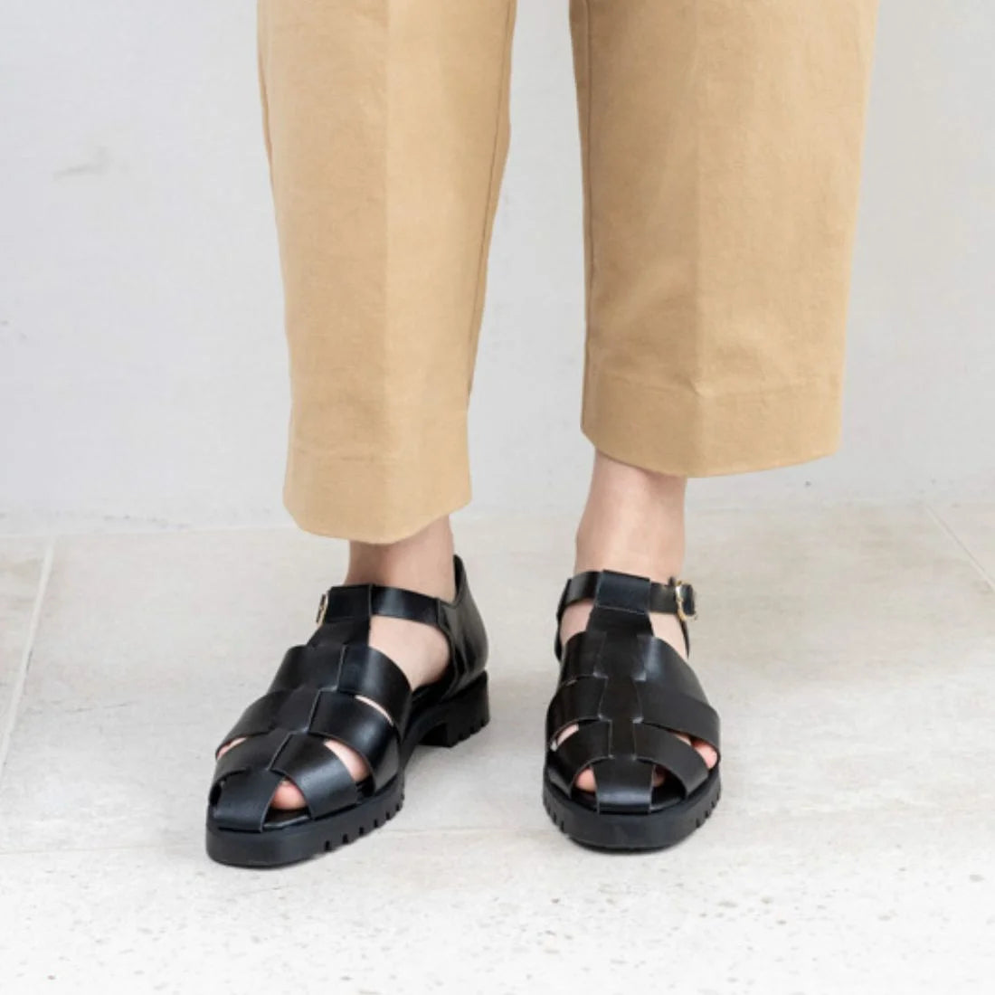 日本製 Launa lea Gurkha 涼鞋 (0523) Black