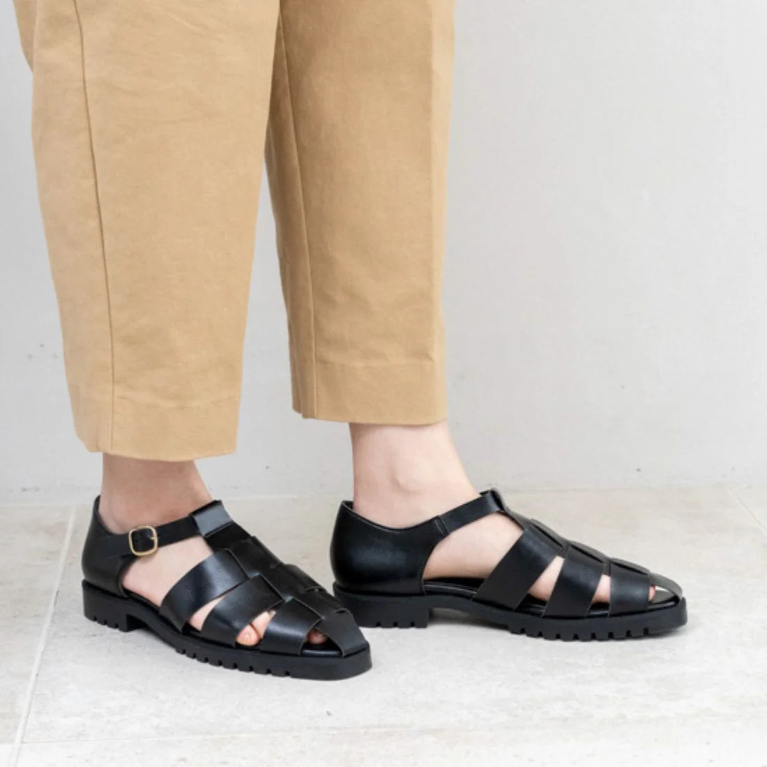 日本製 Launa lea Gurkha 涼鞋 (0523) Black