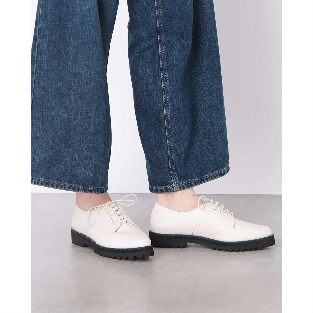 【新品預訂】日本製 Lauf Oletta [All Weather] 全天候防水輕盈珍珠繫帶鞋（LRH128 IVORY） (象牙色)