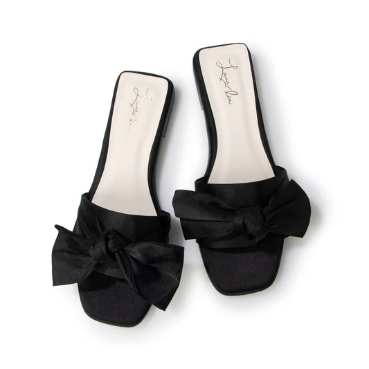 日本製 Launa Lea 絲帶方頭平底涼鞋 (0524) Black