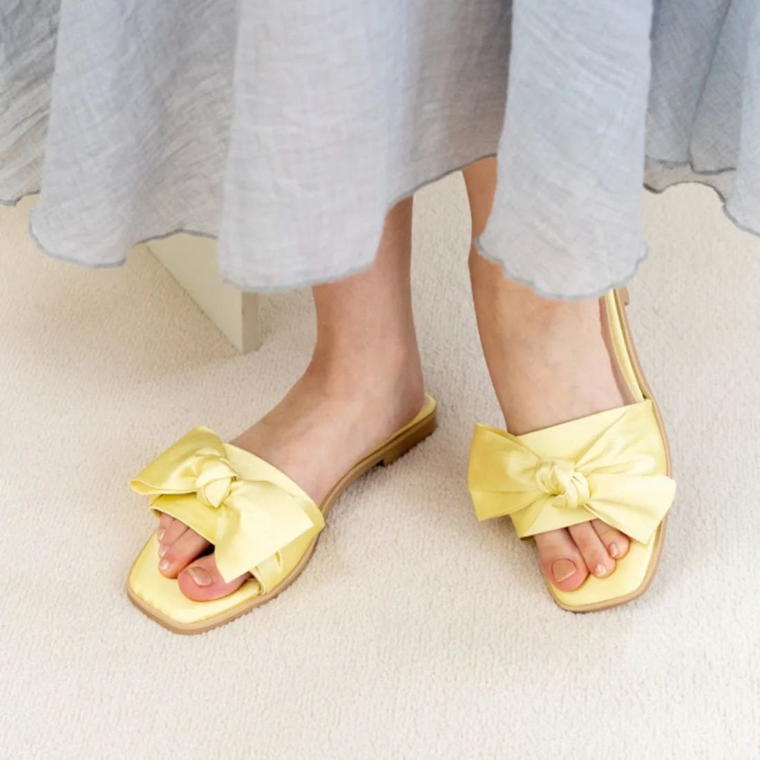 日本製 Launa Lea 絲帶方頭平底涼鞋 (0524) Pink Beige Z/C