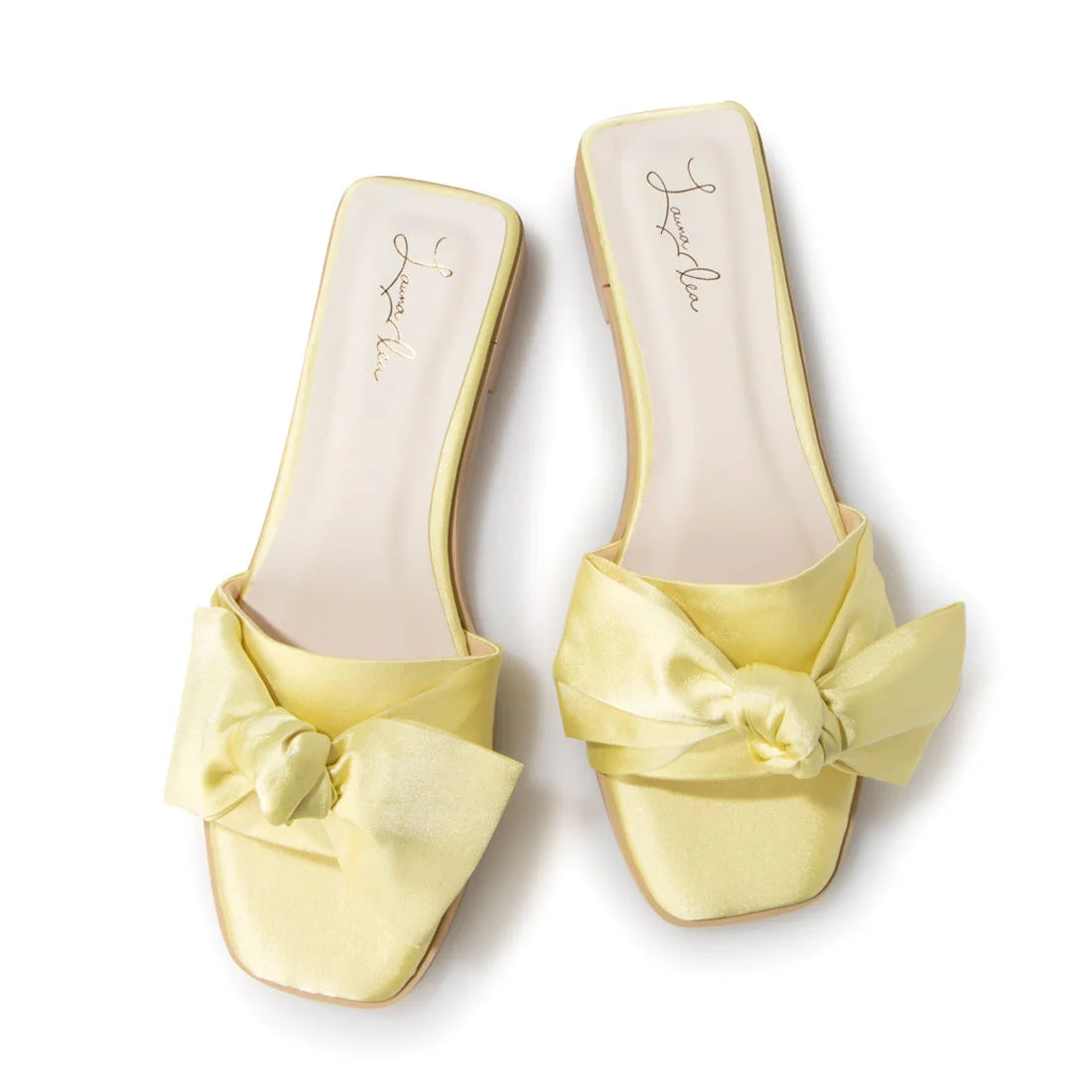 日本製 Launa Lea 絲帶方頭平底涼鞋 (0524) Yellow Z
