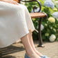 【香港限定】日本製 Launa lea 蕾絲方頭平底鞋 (BH7607A)(藍色 / Blue)