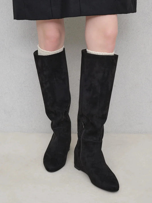 【新品現貨】Launa Lea 5cm內增高柔軟絨布長boot(S149)(黑色／Black S)