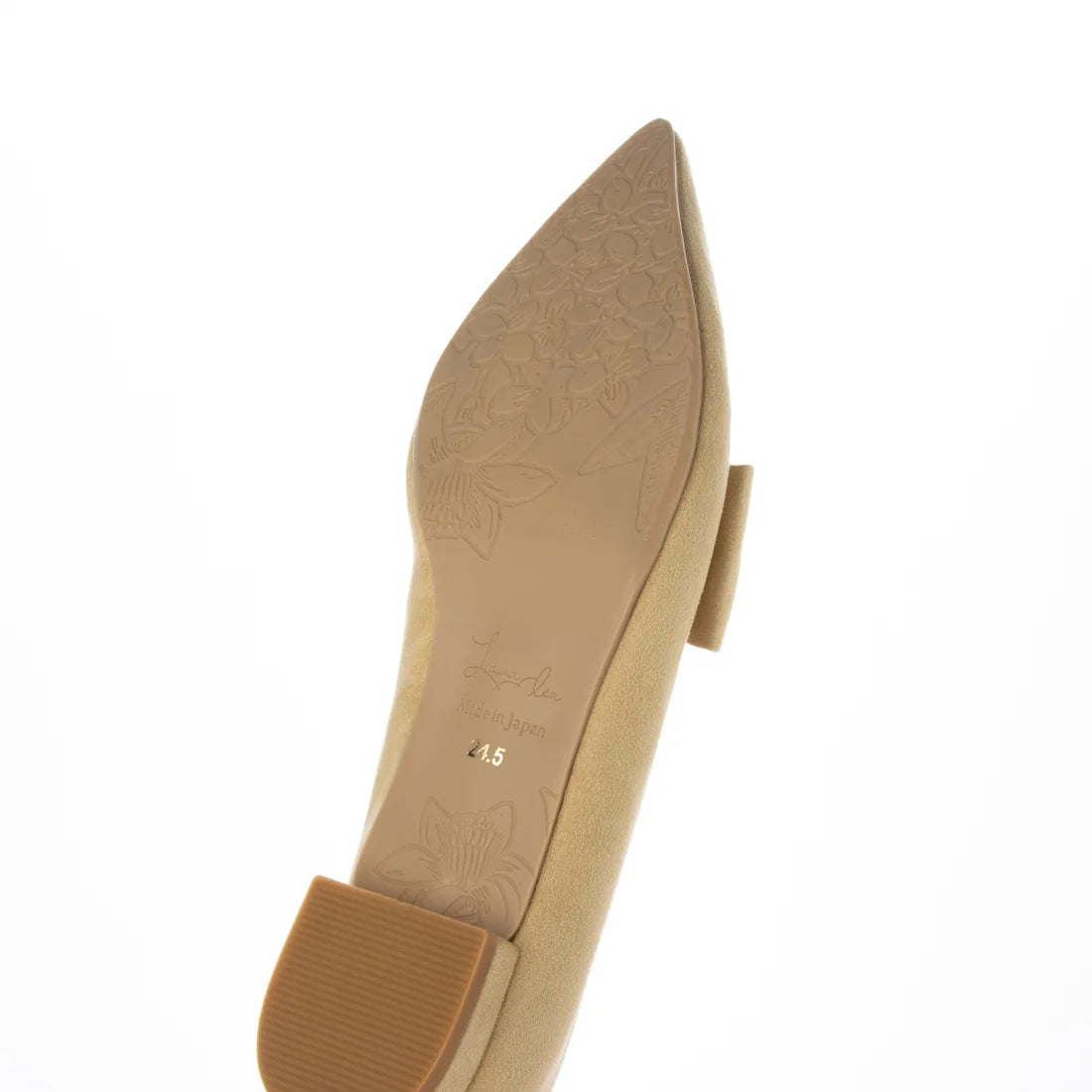 【新品預訂】日本製 Launa lea 尖頭蝴蝶結絨毛平底鞋（615）(黃色 S / Yellow S)