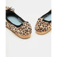日本製【珍珠色調防水】Emma Francis 真皮 圓頭平底芭蕾舞鞋(02b-L S328)(Leopard pattern leather suede)（レオパード柄 レザースエード）