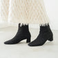 日本製 Launa Lea 4cm 彈性方頭短靴 (587)(黑色／Black S)
