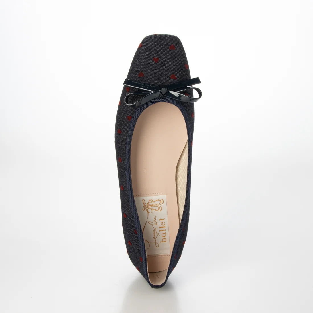 【新品預訂】日本製 Launa lea 方頭心形圖案芭蕾鞋 (B7611A) (深藍色 Z/C / Navy Z/C )