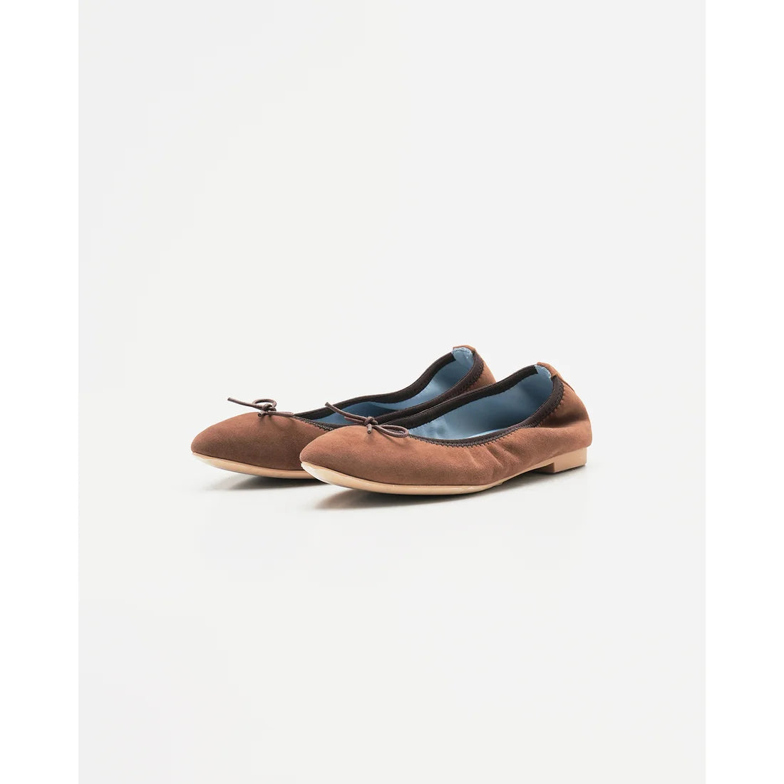 日本製【珍珠色調防水】Emma Francis 真皮 尖頭平底芭蕾舞鞋(01b-L S104)(Brown leather suede) （ブラウン レザースエード）