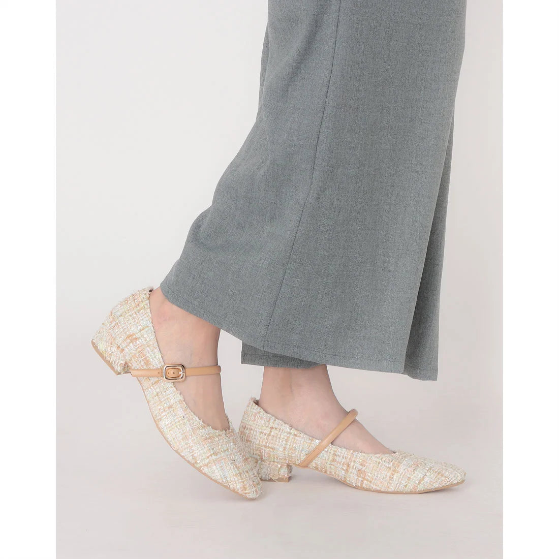 【新品預訂】日本製 Launa lea 3cm踭扣環肩帶樂福鞋 (609) （薄荷Z/C / Mint Z/C)