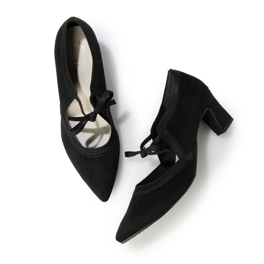 【新品預訂】日本製 Launa Lea 6cm踭蝴蝶結瑪莉珍高跟鞋( 577A ) ( 黑色S / Black S)