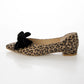 日本製 Launa Lea 絲絨蝴蝶結平底鞋 (460C)(豹紋 S / Leopard S)