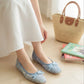 【香港限定】日本製 Launa lea 蕾絲方頭平底鞋 (BH7607A)(藍色 / Blue)