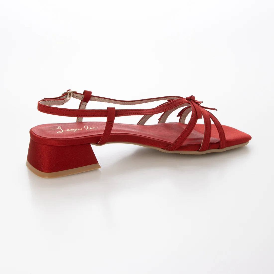 【新品預訂】日本製 Launa Lea 3.5cm踭 迷你蝴蝶結綁帶涼鞋 (628)(紅色/ Red)
