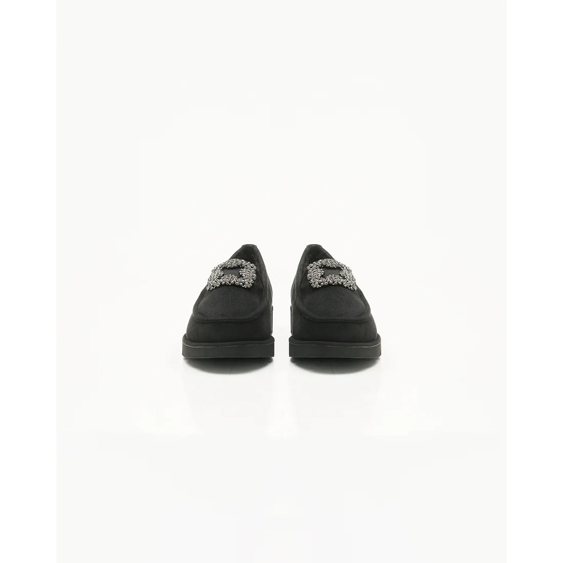 【新品預訂】日本製Emma Francis   [雨天應對] 防水 內側柔軟仿毛 寶石樂福鞋（黑色絨面革）(2002g-S 101)BLK