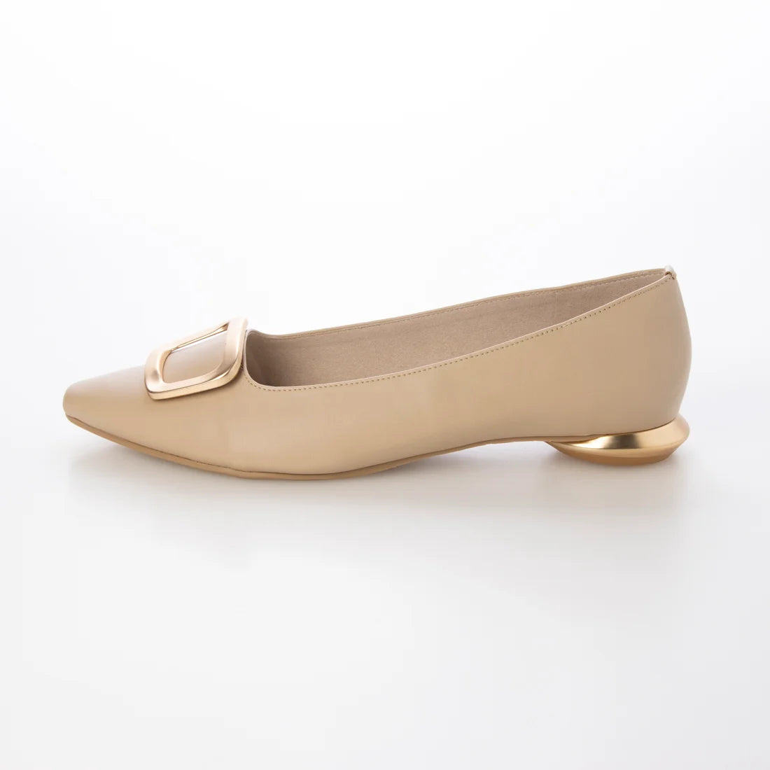 日本製 Launa lea 方扣平底樂福鞋( 576 ) (杏色/L Beige)
