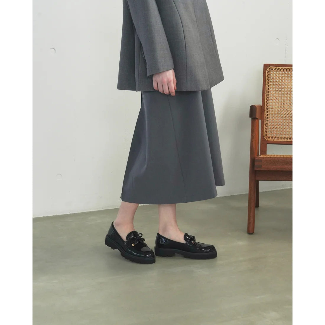 【新品預訂】日本製Emma Francis   [All Weather] 全天候 蝴蝶結樂福鞋（黑色光滑）( 2002f E101) BLK