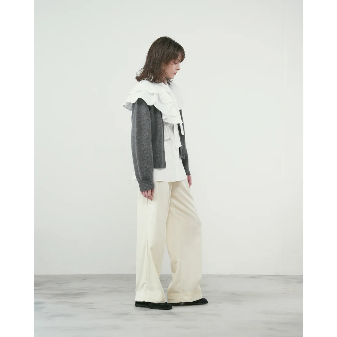 日本製 Emma Francis 蝴蝶結平底樂福鞋 (黑色絨布) 1012a V101 BLK