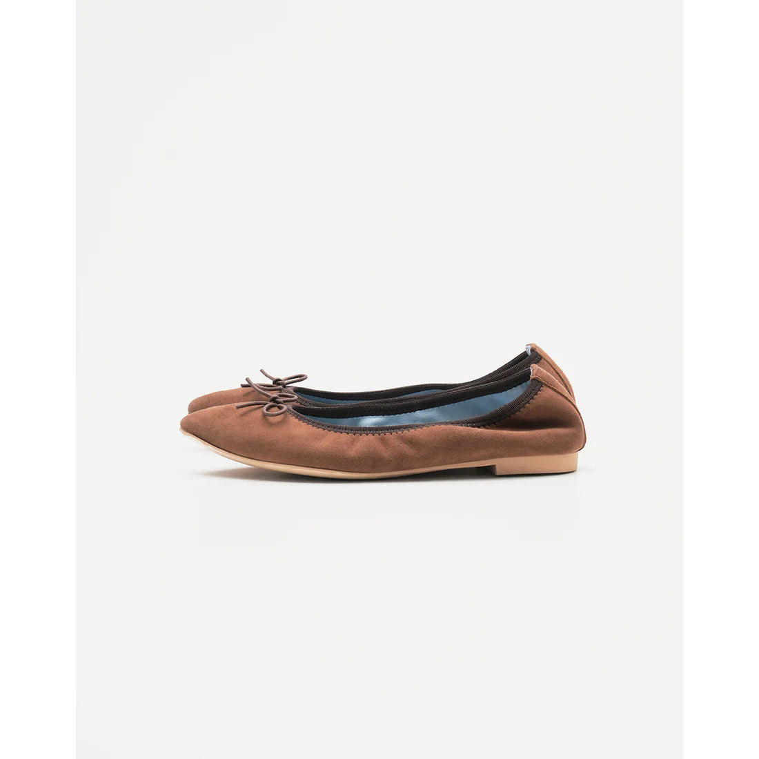 日本製【珍珠色調防水】Emma Francis 真皮 尖頭平底芭蕾舞鞋(01b-L S104)(Brown leather suede) （ブラウン レザースエード）