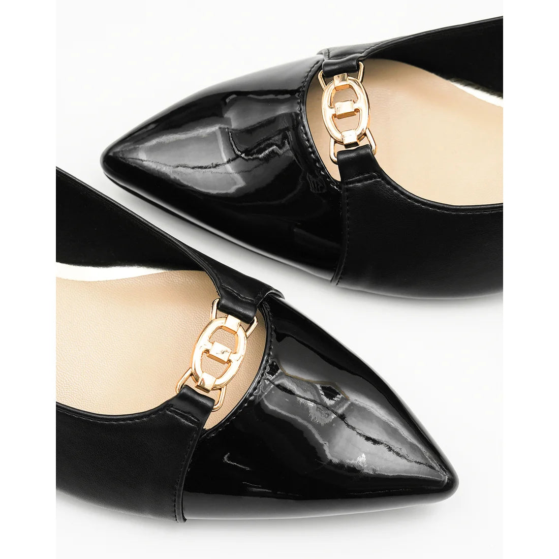 【新品預訂】日本製Emma Francis 4cm跟 前馬銜扣高跟鞋 (黑色光滑) (4003a P101)