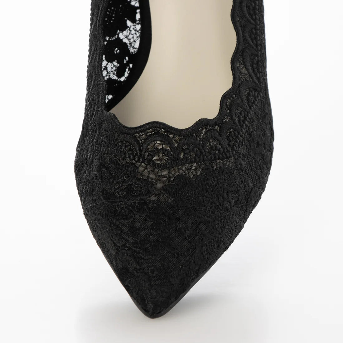 【新品預訂】日本製 Launa Lea  4cm踭 花卉蕾絲高跟鞋(620) (黑Z / Black Z）
