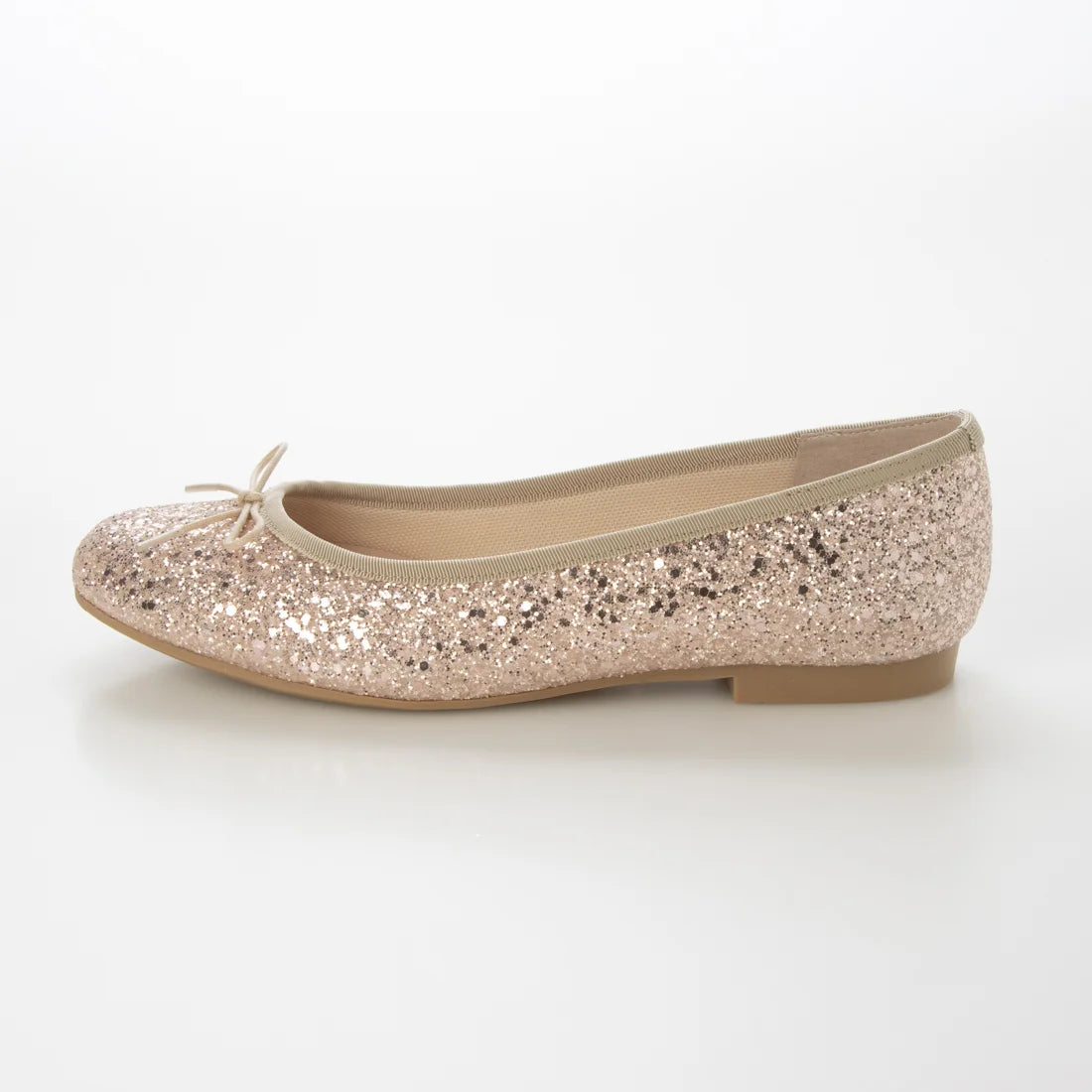 【新品預訂】日本製 Launa lea 閃耀亮片圓頭芭蕾鞋 ( B1601A ) (粉杏色 Z / PK Beige Z )