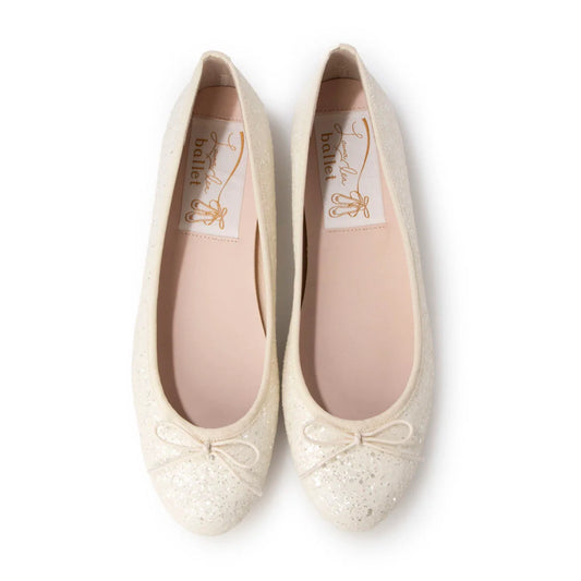 日本製 Launa lea 閃耀亮片圓頭芭蕾鞋 ( B1601A ) (白色 Z / white Z )